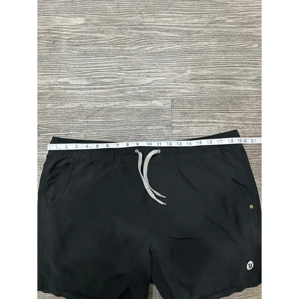 Vuori Performance Active Shorts Mens Large Black Elastic Drawstring Running Gym